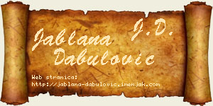 Jablana Dabulović vizit kartica